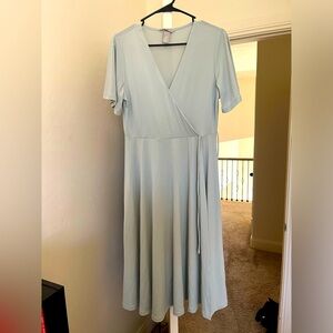 mint green wrap dress